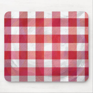 Tapis De Souris Rouge et blanc À damiers plaid