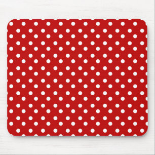 Tapis De Souris Rouge et blanc pointille Mousepad