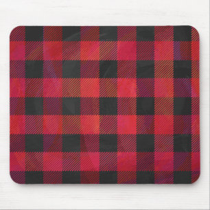 Tapis De Souris Rouge et noir À damiers plaid