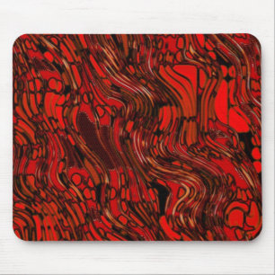Tapis De Souris Rouge Et Noir Abstrait