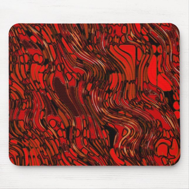 Tapis De Souris Rouge Et Noir Abstrait (Devant)