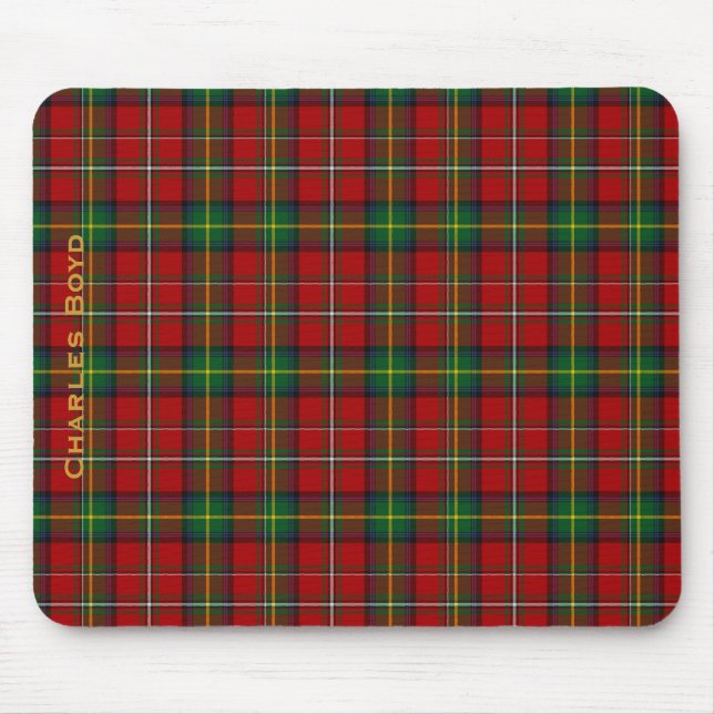 Tapis de souris rouge et vert beau de tartan de (Devant)
