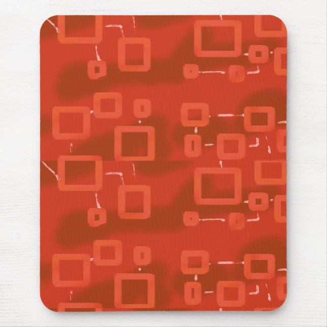 Tapis De Souris Rouge Fantaisiste Moderne Abstrait (Devant)
