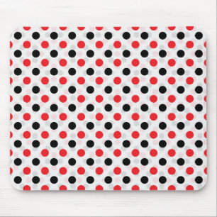 Tapis De Souris Rouge noir Pois Textile Motif Design
