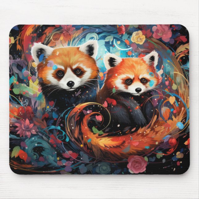 Tapis De Souris Rouge Panda Colorful Animal Enchanter (Devant)