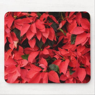 Tapis De Souris Rouge Poinsettias II Noël Fête Florale
