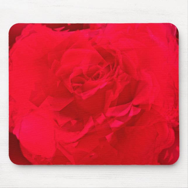 Tapis De Souris Rouge Profond Rose Bloomé (Devant)