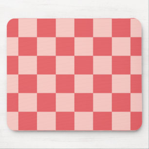 Tapis De Souris Rouge rose À damiers En vichy Motif