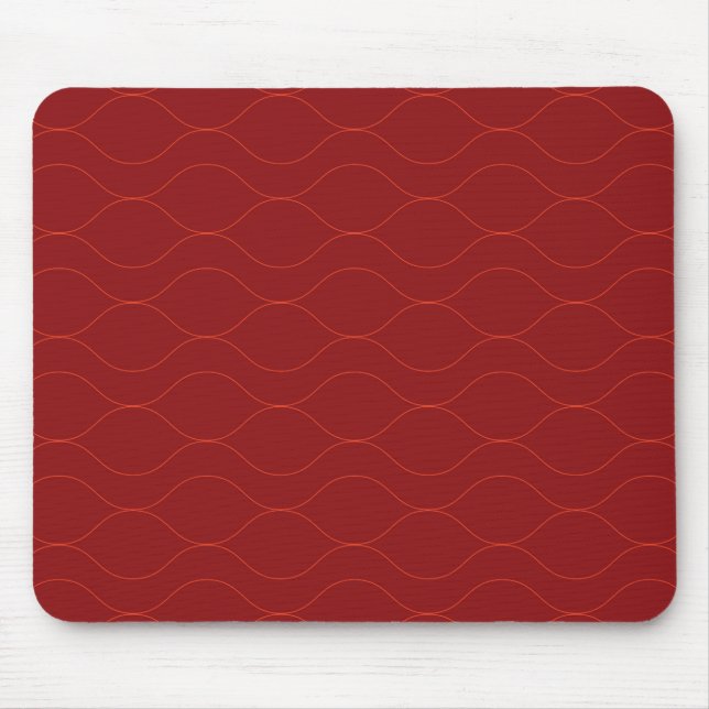 Tapis De Souris Rouge, simple, élégant, cool vague abstraction art (Devant)