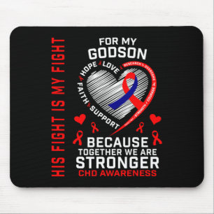 Tapis De Souris Rouge Son combat est mon combat Godson Chd Awarene