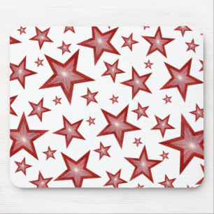 Tapis De Souris Rouge Stars mousepad blanc