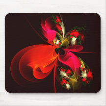 Rouge Vert Floral Moderne Art Abstrait Motif #02