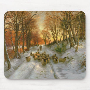 Tapis De Souris Rougeoyé avec des teintes de même des heures