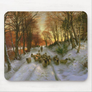 Tapis De Souris Rougeoyé avec des teintes de même des heures