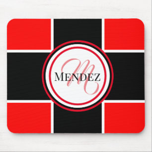 Tapis De Souris Rouges / Black Computer Mousepad