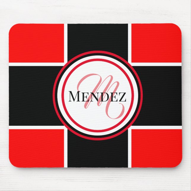 Tapis De Souris Rouges / Black Computer Mousepad (Devant)