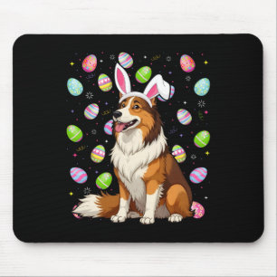 Tapis De Souris Rough Collie Chien Pâques Chasse aux oeufs Bunny P