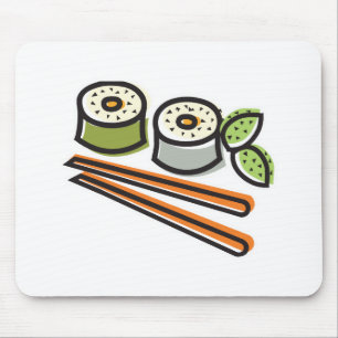 Tapis De Souris rouleaux de sushi et baguettes