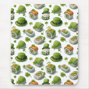 Tapis De Souris Roulés de sushi de la Saint-Patrick & Trèfle