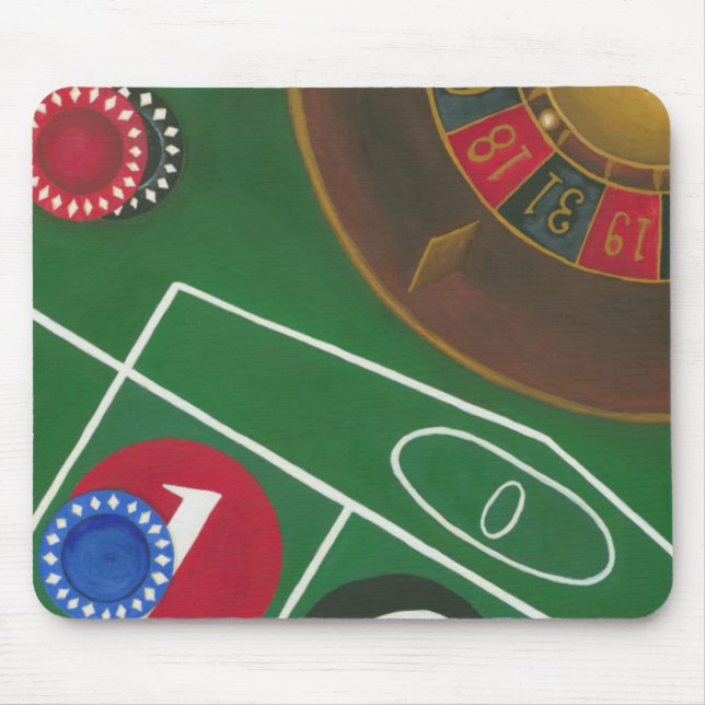 Tapis De Souris Roulette Table avec puces et roue (Devant)