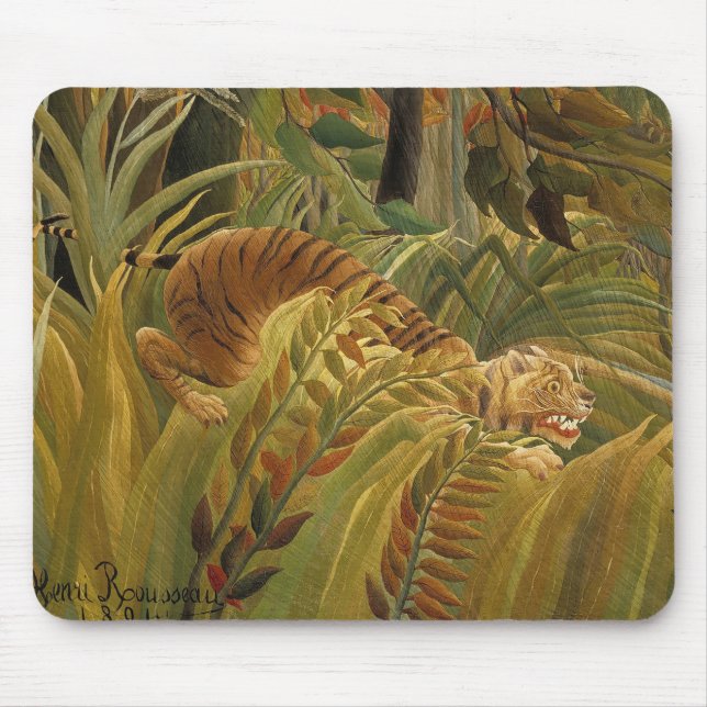 Tapis De Souris Rousseau Jungle Tropical Tiger Art (Devant)