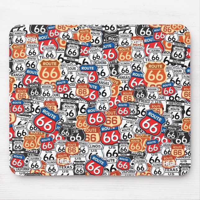 Tapis De Souris Route 66 Signes routiers (Devant)