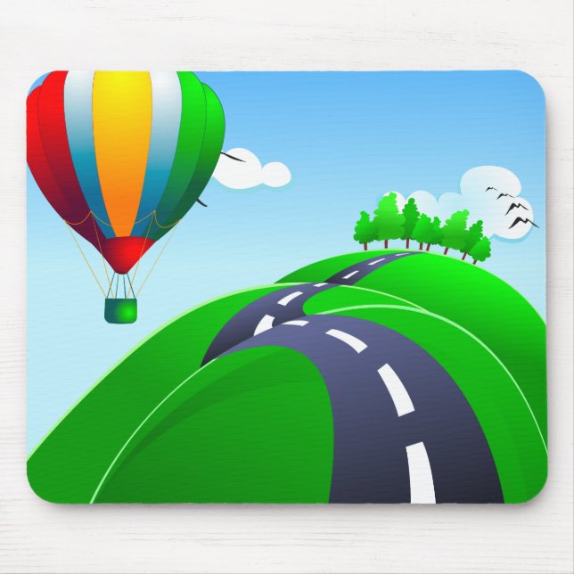 Tapis De Souris Route à flanc de colline avec ballons, mousepad (Devant)