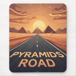Tapis De Souris Route des Pyramides Dorées Egypte Coucher de Solei