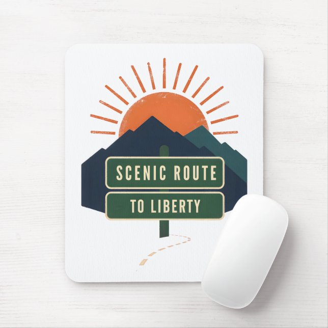 Tapis de souris Route panoramique vers la liberté (Avec souris)