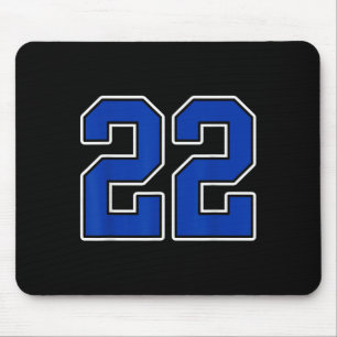 Tapis De Souris Royal Bleu Blanc Numéro 22 Joueur Jersey Uniforme