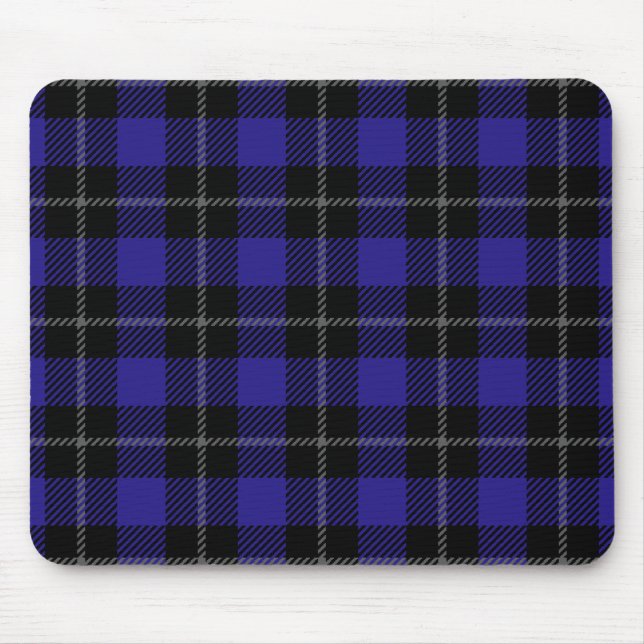 Tapis De Souris Royal Blue Black Plaid (Devant)