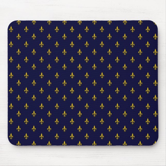 Tapis De Souris Royal Blue Fleur De Lis Motif (Devant)