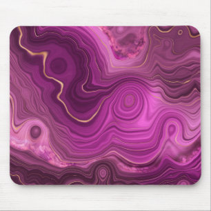 Tapis De Souris Royal Purple Et Gold Agate Abstrait