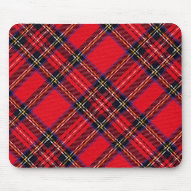 Tapis De Souris Royal Stewart tartan rouge noir plaid (Devant)