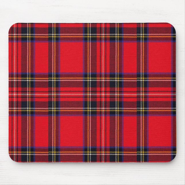 Tapis De Souris Royal Stewart tartan rouge noir plaid (Devant)