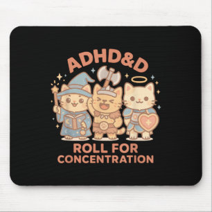 Tapis De Souris Rpg Gamer Adhd& ; d Roll For Concentration Geek