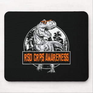 Tapis De Souris Rsd Crps Sensibilisation Dinosaure Orange Ribbon
