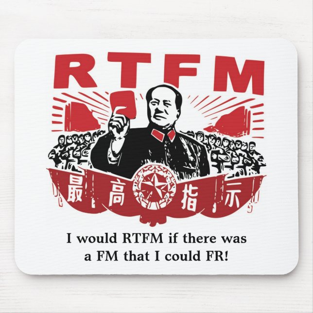 Tapis De Souris RTFM Mousepad de Mao (Devant)