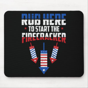 Tapis De Souris Rub Ici 4 juillet Drôle Humour Adulte Patriotique