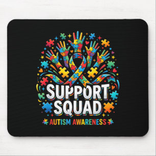 Tapis De Souris Ruban à énigme de mains de l'équipe de soutien pou