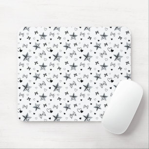 Tapis De Souris Ruban à motif étoile argenté Cyber Balletcore Blan