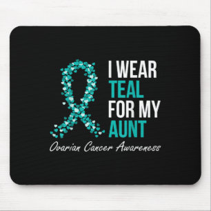 Tapis De Souris Ruban Cancer Ovarien Je Porte Turquoise Pour Ma Ta