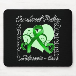 Tapis De Souris Ruban de coeur - conscience d'infirmité motrice