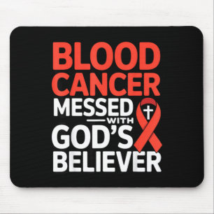 Tapis De Souris ruban de guerrier croyant de Dieu lymphome sang