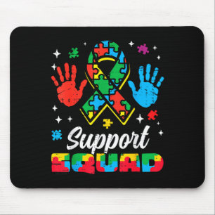 Tapis De Souris Ruban de l'autisme équipe de soutien asd sensibili
