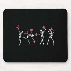 Tapis De Souris Ruban de sensibilisation au cancer du sein Skeleto