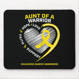 Tapis De Souris Ruban de sensibilisation au cancer infantile en or