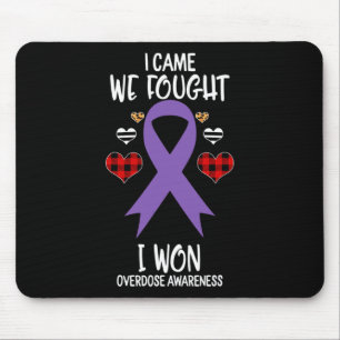 Tapis De Souris Ruban de sensibilisation au surdosage Je suis venu