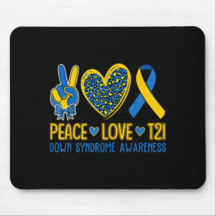 Tapis De Souris Ruban de sensibilisation au syndrome de down t21 h