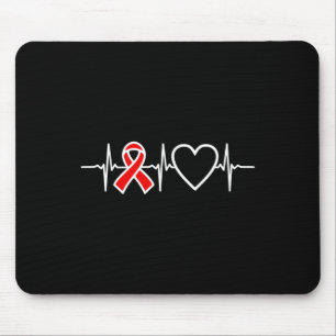 Tapis De Souris Ruban de sensibilisation rouge au sida Hiv maladie